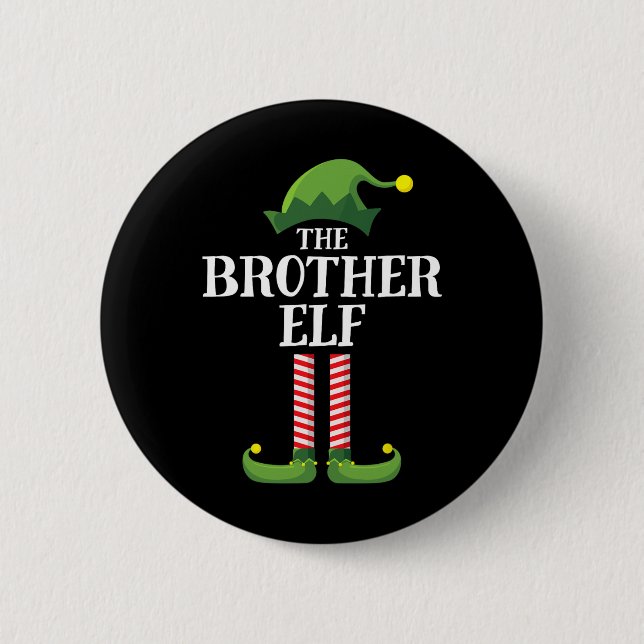 Badge Rond 5 Cm Brother Elf Matching Famille Groupe Noël (Devant)