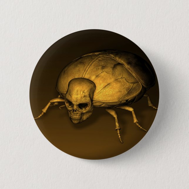 Badge Rond 5 Cm Brouillard crânien doré (Devant)