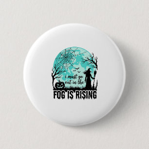 Badge Rond 5 Cm Brouillard d'Halloween est une sorcière de citroui
