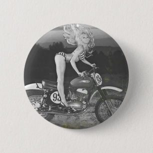 BADGE ROND 5 CM BROUILLEUR VINTAGE ET MAQUETTE CHAUDE.