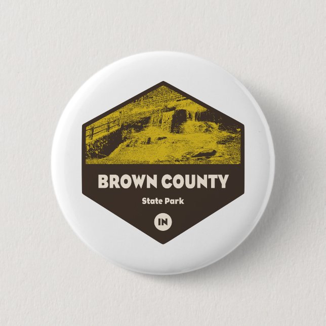 Badge Rond 5 Cm Brown County State Park Indiana (Devant)