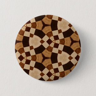 Badge Rond 5 Cm Brown Kaleidoscope formes géométriques Motifs