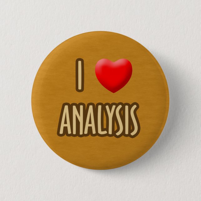 BADGE ROND 5 CM BROWN MODEL - I LOVE ANALYSIS (Devant)