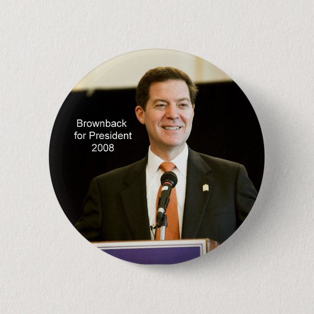 Badge Rond 5 Cm Brownback pour le Président Button (Devant)