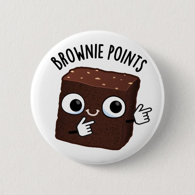 Badge Rond 5 Cm Brownie Points Funny Snack Pun  (Devant)