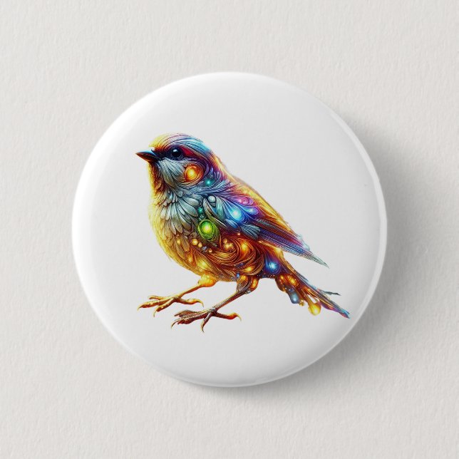 Badge Rond 5 Cm Bruant brillant (Devant)