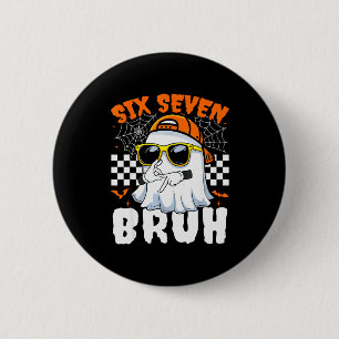 Badge Rond 5 Cm Bruh 67 Halloween Drôle Six Sept Mème Brainrot Fan