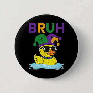 Badge Rond 5 Cm Bruh Funky Canard Mardi Gras Canard En Caoutchouc 