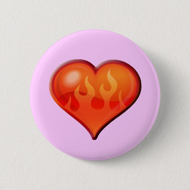 Badge Rond 5 Cm Brûler le coeur flamand (Devant)