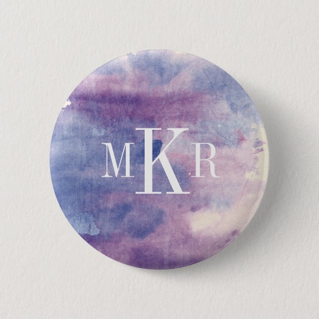 Badge Rond 5 Cm Brume pourpre II du monogramme | (Devant)