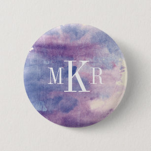 Badge Rond 5 Cm Brume pourpre II du monogramme  