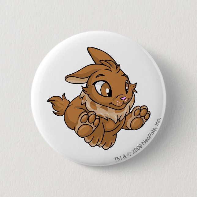 Badge Rond 5 Cm Brun de Cybunny (Devant)