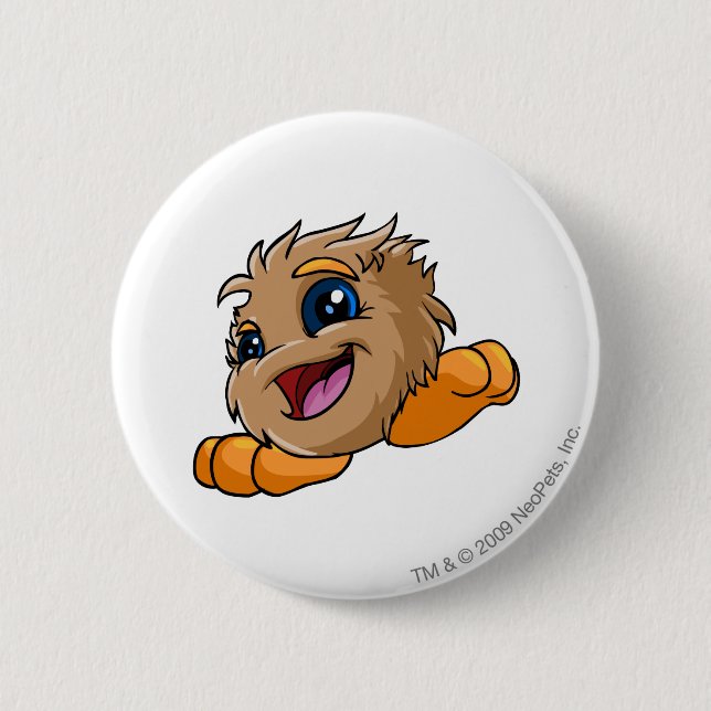 Badge Rond 5 Cm Brun de JubJub (Devant)