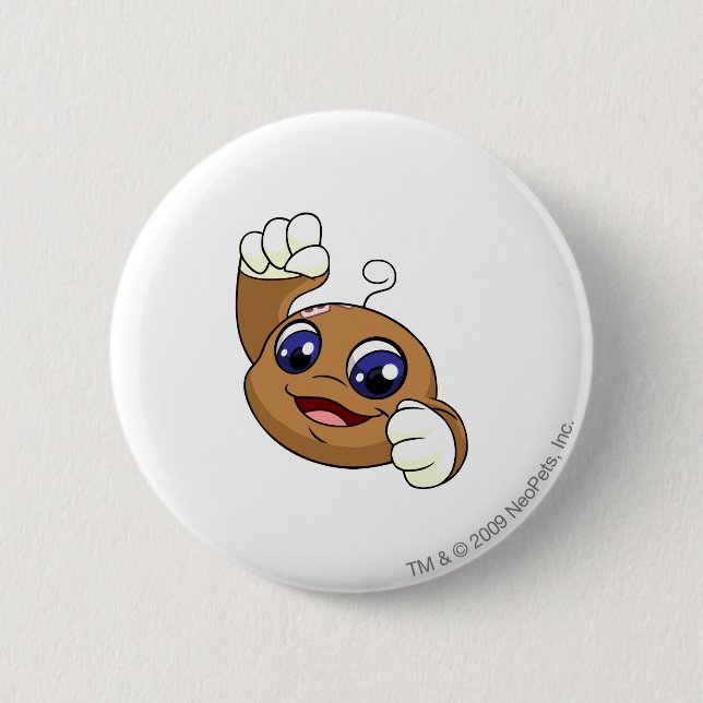 Badge Rond 5 Cm Brun de Kiko (Devant)