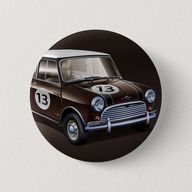 Badge Rond 5 Cm Brun de Mini Cooper S (Devant)