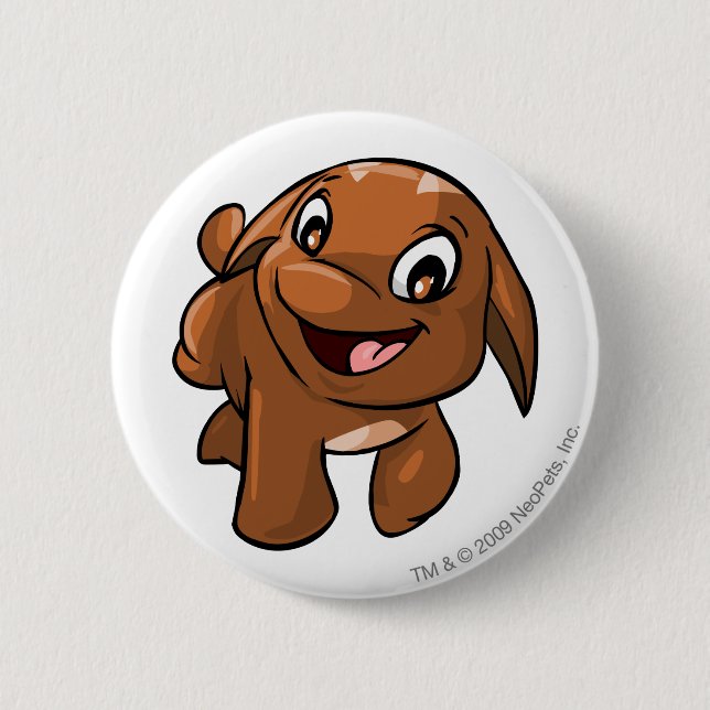 Badge Rond 5 Cm Brun de Poogle (Devant)