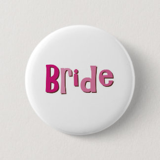 Badge Rond 5 Cm Brun de rose de jeune mariée