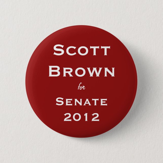 Badge Rond 5 Cm Brun de Scott pour le bouton de sénat (Devant)