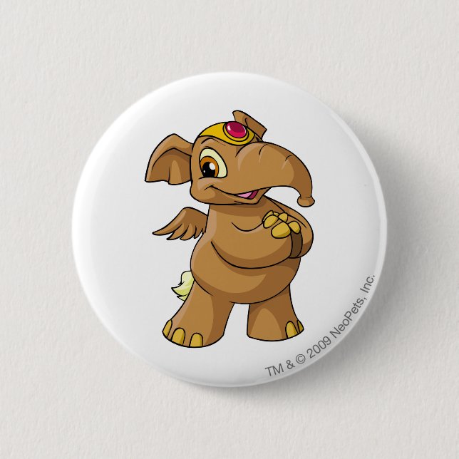 Badge Rond 5 Cm Brun d'Elephante (Devant)