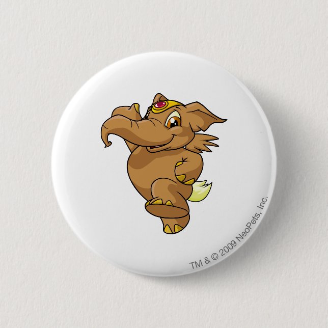 Badge Rond 5 Cm Brun d'Elephante (Devant)