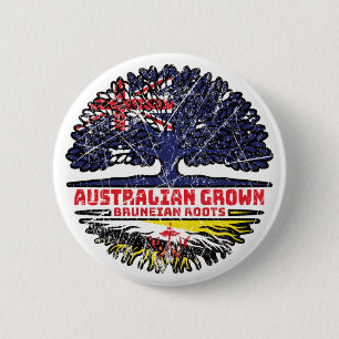 Badge Rond 5 Cm Brunei Brunéi Australien Australie Racines d'arbre