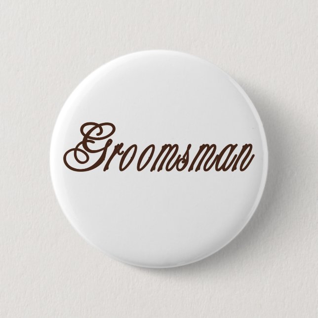 Badge Rond 5 Cm Bruns chics de Groomsman (Devant)