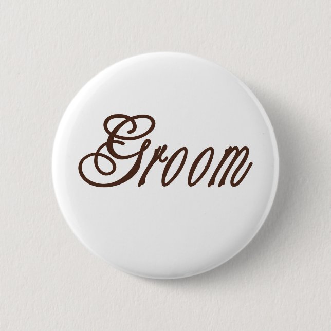 Badge Rond 5 Cm Bruns chics de marié (Devant)