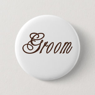 Badge Rond 5 Cm Bruns chics de marié