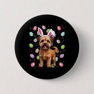 Badge Rond 5 Cm Brussels Griffon Chien Joyeuses Pâques Chasse aux