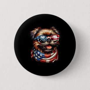 Badge Rond 5 Cm Bruxelles Griffon Amoureux des chiens Us Drapeau 4