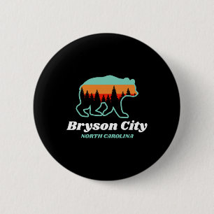 Badge Rond 5 Cm Bryson City Caroline du Nord Montagnes de l'Ours C