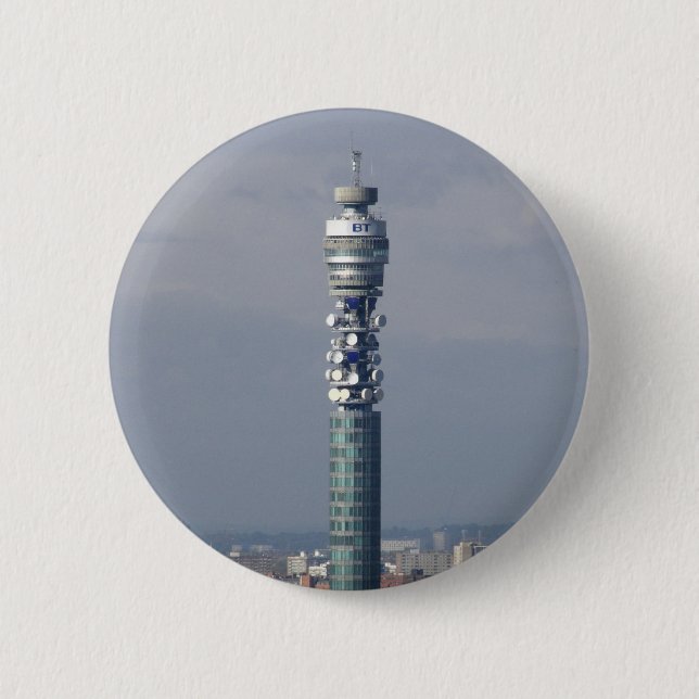 Badge Rond 5 Cm BT Tower, Londres, Angleterre. (Devant)