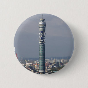 Badge Rond 5 Cm BT Tower, Londres, Angleterre.