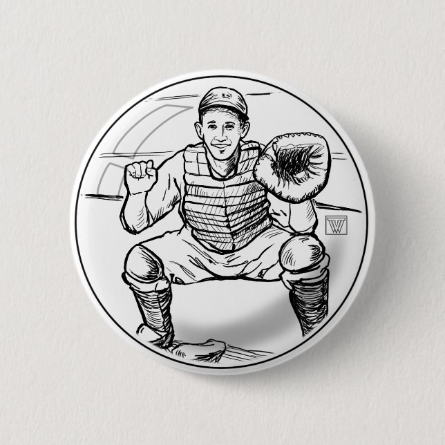 Badge Rond 5 Cm Bubble Dreams Baseball Player Art (Devant)