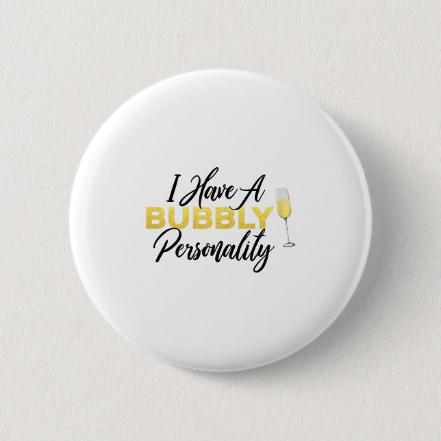 Badge Rond 5 Cm Bubbly Ity _ Champagne_wine Lover Quote  (Devant)