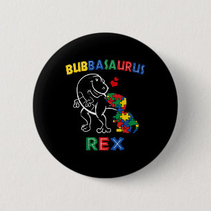 Badge Rond 5 Cm Bubbysaurus Sensibilisation sur l'autisme Frère Di