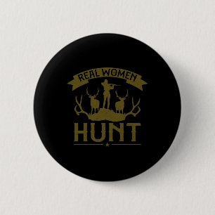 Badge Rond 5 Cm Buck Deer Chasse Chasse Fille Véritable Femmes Cha