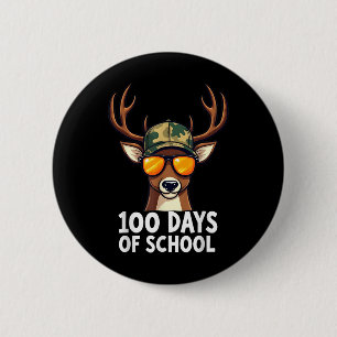 Badge Rond 5 Cm Bucked100 Jours D'École Sont Ici Chasse De Cerfs 1