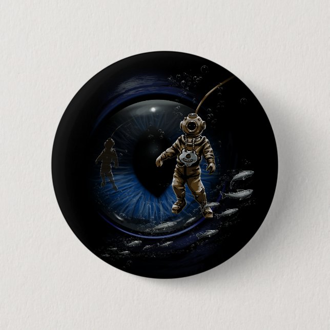 Badge Rond 5 Cm Buddy plongeur (Devant)