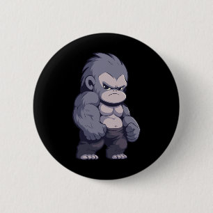 Badge Rond 5 Cm Buff Alpha Silverback Gorilla Ape Design Boxer Go