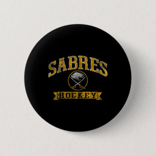Badge Rond 5 Cm Buffalo Sabres Vintage Hockey Bleu Nhl Officiellem
