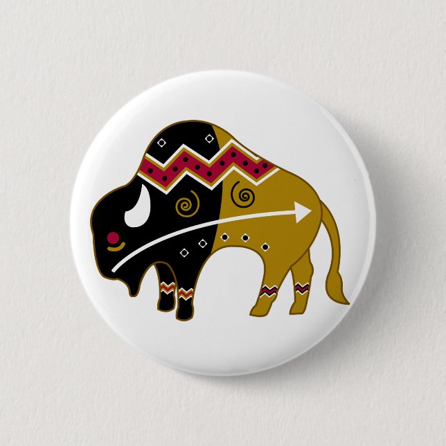 Badge Rond 5 Cm Buffalo traditionnel (Devant)
