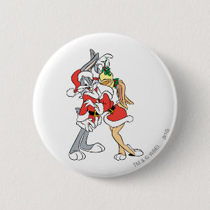 Badge Rond 5 Cm BUGS BUNNY™ et Lola Mistletoe Kiss