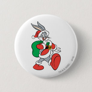 Badge Rond 5 Cm BUGS BUNNY™ Père Noël