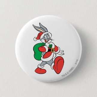 Badge Rond 5 Cm BUGS BUNNY™ Père Noël