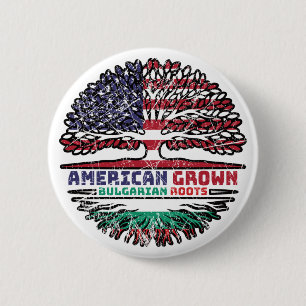 Badge Rond 5 Cm Bulgaria Bulgarian US American USA United States