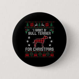 Badge Rond 5 Cm Bull Terrier Amoureux des chiens Xmas Cadeaux Chie