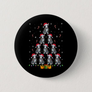 Badge Rond 5 Cm Bull Terrier Chien Santa Hat Noël Lumières Noël T
