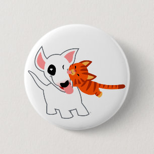Badge Rond 5 Cm Bull-terrier de bande dessinée et insigne mignons