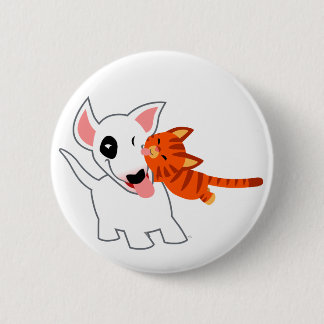Badge Rond 5 Cm Bull-terrier de bande dessinée et insigne mignons